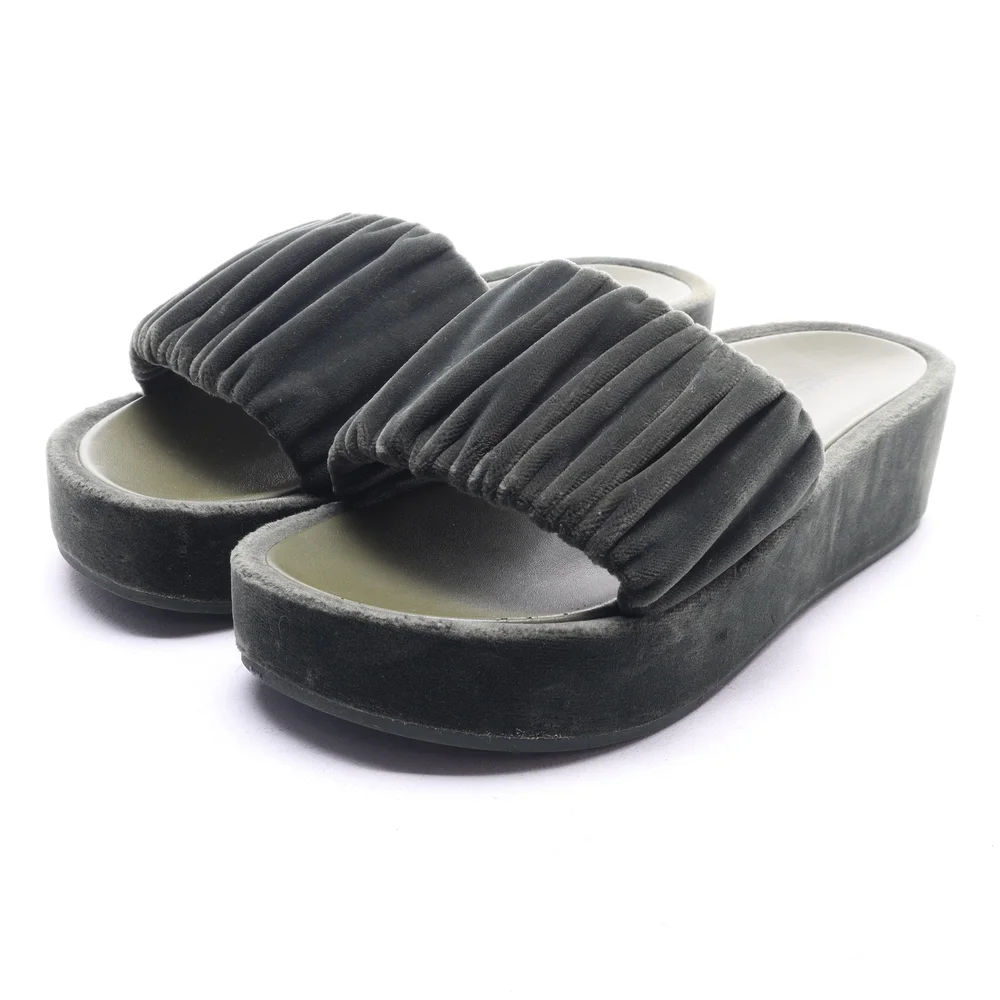 Aerosoles Women DADA Velvet Slide Platforms Shoes 7.5 Forest Green - Picture 6 of 16